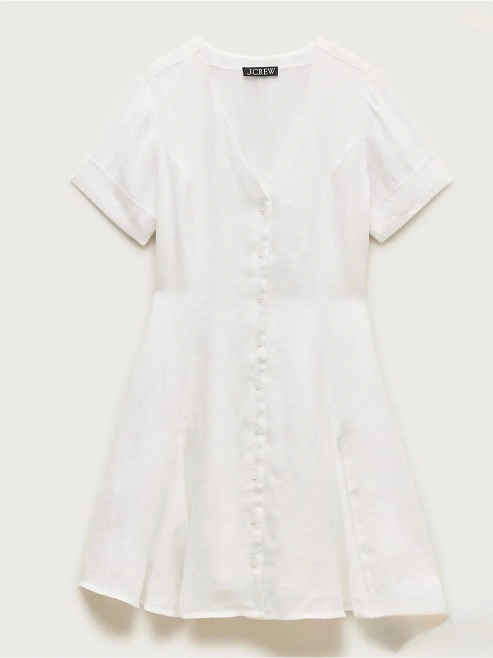 J Crew Fleur Mini Dress, White Linen, Size 6